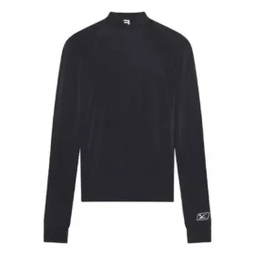 FW21 Camisola Desportiva de Manga Comprida, Corte Justo, Preta 6617534B0B11077