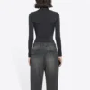 FW21 Camisola Desportiva de Manga Comprida, Corte Justo, Preta 6617534B0B11077