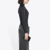 FW21 Camisola Desportiva de Manga Comprida, Corte Justo, Preta 6617534B0B11077