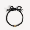 Gargantilha feminina «nano ribbon bb» em preto/ouro brilhante