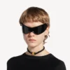 Gargantilha feminina «nano ribbon bb» em preto/ouro brilhante