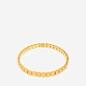 Gargantilha nano mini link para mulher em ouro brilhante