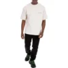 go Camisola de luxo com gola redonda, unissexo, de algodão, manga curta, branca 612966TIVG59055