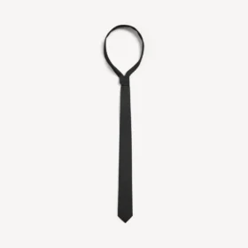 Gravata masculina de lã lisa em preto