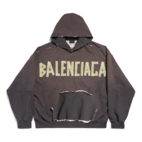 Hoodie com bolso rasgado Tape Type, corte largo «Cinza escuro» 744441TQVA98519