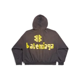 Hoodie com bolso rasgado Tape Type, corte largo «Cinza escuro» 744441TQVA98519