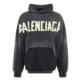 Hoodie com bolso rasgado Tape Type, tamanho grande «Preto Desbotado» 744190TOVB11055