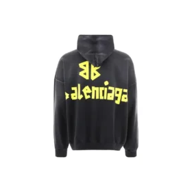 Hoodie com bolso rasgado Tape Type, tamanho grande «Preto Desbotado» 744190TOVB11055