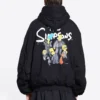 Hoodie com capuz acolchoado Balenciaga x The Simpsons «Preto» 657115TLVG71000