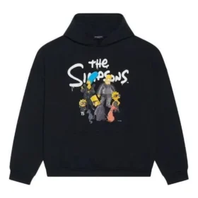 Hoodie com capuz Balenciaga x THE SIMPSONS em algodão, corte largo “Preto” 675003TLVG81000