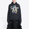 Hoodie com capuz Balenciaga x THE SIMPSONS em algodão, corte largo “Preto” 675003TLVG81000