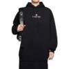 Hoodie com capuz de manga comprida com estampado alfabético Preto 578135TJVE11034