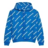 Hoodie com capuz e cordão, com logótipo alfabético estampado em toda a superfície, azul 612959TIV715011