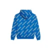 Hoodie com capuz e cordão, com logótipo alfabético estampado em toda a superfície, azul 612959TIV715011