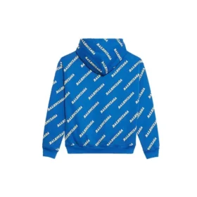 Hoodie com capuz e cordão, com logótipo alfabético estampado em toda a superfície, azul 612959TIV715011