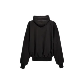 Hoodie com capuz e fecho, corte largo «Preto» 750965TNT391000