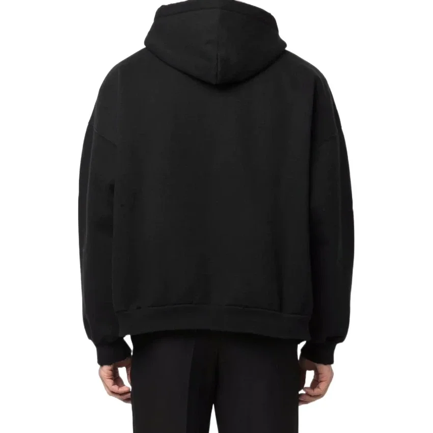 Hoodie com capuz e fecho de correr com logótipo bordado «Preto» 674719TLVH81070