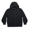 Hoodie com capuz e fecho de correr com presilhas exteriores, corte justo «Black Faded» 744454TOVF51055