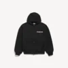 Hoodie com capuz e fecho de correr para homem, estilo «DIY Balenciaga Back», corte regular, na cor preta