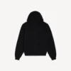Hoodie com capuz e fecho de correr para homem, estilo surfista vintage, em preto