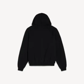 Hoodie com capuz e fecho de correr para homem, estilo surfista vintage, em preto
