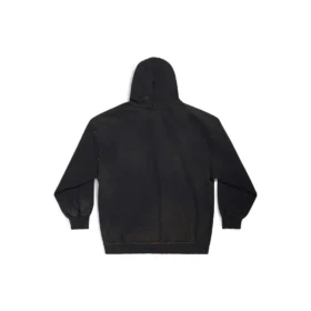 Hoodie com capuz e fecho de correr Paris, corte justo «Black Faded» 744454TOVI41055
