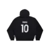 Hoodie com capuz e fecho de correr Paris Soccer, corte médio «Preto Branco» 744457TPVS61070