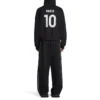 Hoodie com capuz e fecho de correr Paris Soccer, corte médio «Preto Branco» 744457TPVS61070