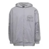 Hoodie com capuz e fecho, estampado, corte justo «Cinza» 744454TOVN41167