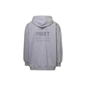 Hoodie com capuz e fecho, estampado, corte justo «Cinza» 744454TOVN41167