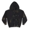Hoodie com capuz e fecho Gaffer, corte justo «Preto Branco Vermelho» 720424-TNVK5-1089