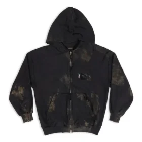 Hoodie com capuz e fecho Gaffer, corte justo «Preto Branco Vermelho» 720424-TNVK5-1089