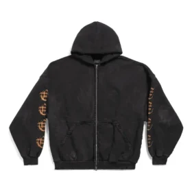 Hoodie com capuz e fecho Heavy Metal Oversized «Black Faded» 744444TOVD91055