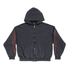 Hoodie com capuz e fecho Offshore, corte médio «Black Faded» 770939TPVM91568