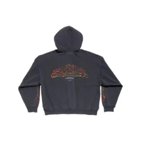 Hoodie com capuz e fecho Offshore, corte médio «Black Faded» 770939TPVM91568