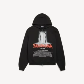 Hoodie com capuz e fecho «The Door» para homem, em tamanho oversized, na cor preta