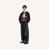 Hoodie com capuz e fecho «The Door» para homem, em tamanho oversized, na cor preta
