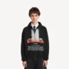 Hoodie com capuz e fecho «The Door» para homem, em tamanho oversized, na cor preta