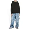 Hoodie com capuz e logótipo, corte médio «Preto Desbotado» 600583TLVB81146