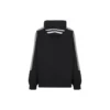 Hoodie com capuz e mangas às riscas desportivas, corte largo «Preto Branco» 704023TMVG23869