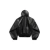 Hoodie com capuz, forrado e fecho de correr, corte largo «Preto» 790311TQS141000