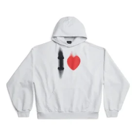 Hoodie com capuz I Love, corte médio «Branco» 742603TOVH59081