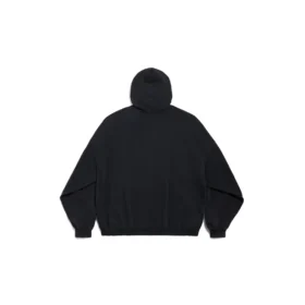 Hoodie com capuz I Love Paris da Balenciaga, corte largo, “Black Faded” 803265TRVM61041