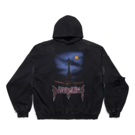 Hoodie com capuz Paris Moon sem bolsos, tamanho grande «Black Faded» 744462TOVE31055