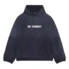 Hoodie com capuz sem comentários, corte largo «Azul-marinho» 674986TLVG43967