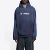 Hoodie com capuz sem comentários, corte largo «Azul-marinho» 674986TLVG43967