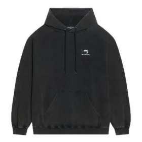 Hoodie com capuz Sporty B, corte médio «Preto» 600583TLVA11070