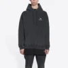 Hoodie com capuz Sporty B, corte médio «Preto» 600583TLVA11070
