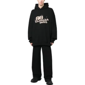 Hoodie com ícone BB Icon desenhado à mão, corte largo, «Preto» 620973TNVQ11059
