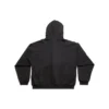 Hoodie com fecho e nota adesiva, corte médio «Preto Desbotado» 744457TOVD31055
